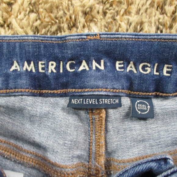 American Eagle Jeans Women's 12 X-Short Dark Wash Curvy Kick Boot Stretch Denim - Picture 6 of 8